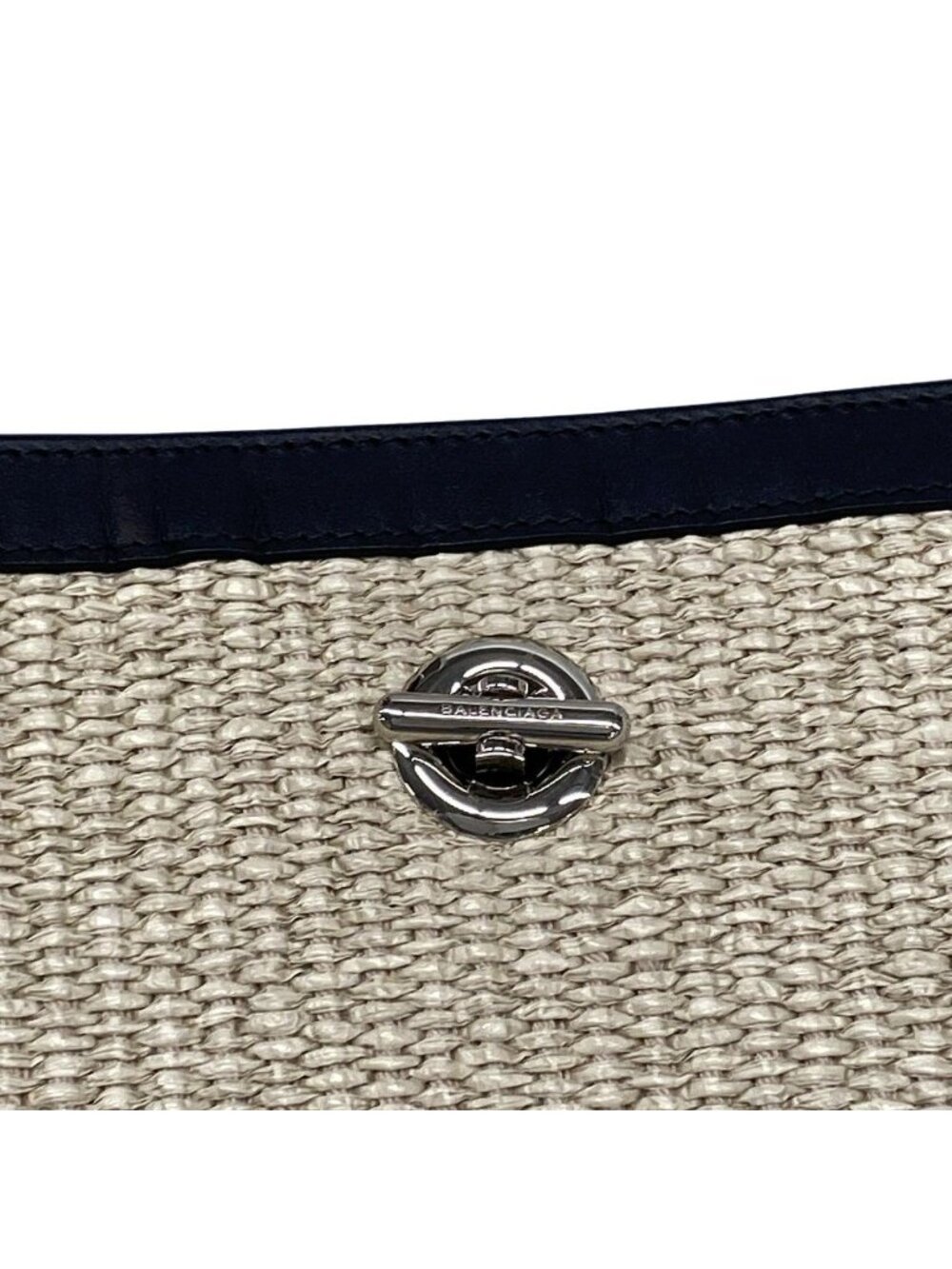 Balenciaga Shoulder Bag Ivory Black Basket Leather - Picture 12 of 15